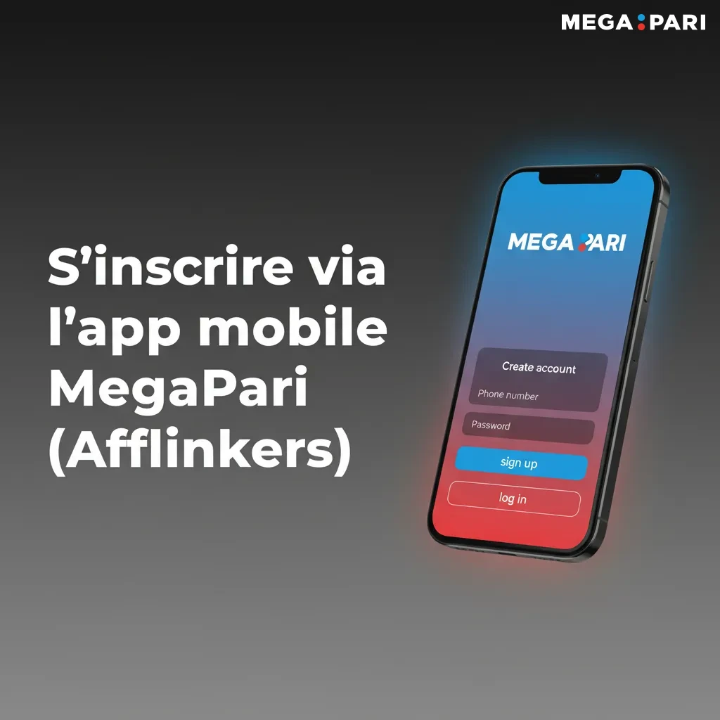 Écran d’inscription de l’app MegaPari: choix Côte d’Ivoire et XOF, méthodes téléphone/e-mail/social, sécurisation Face ID.