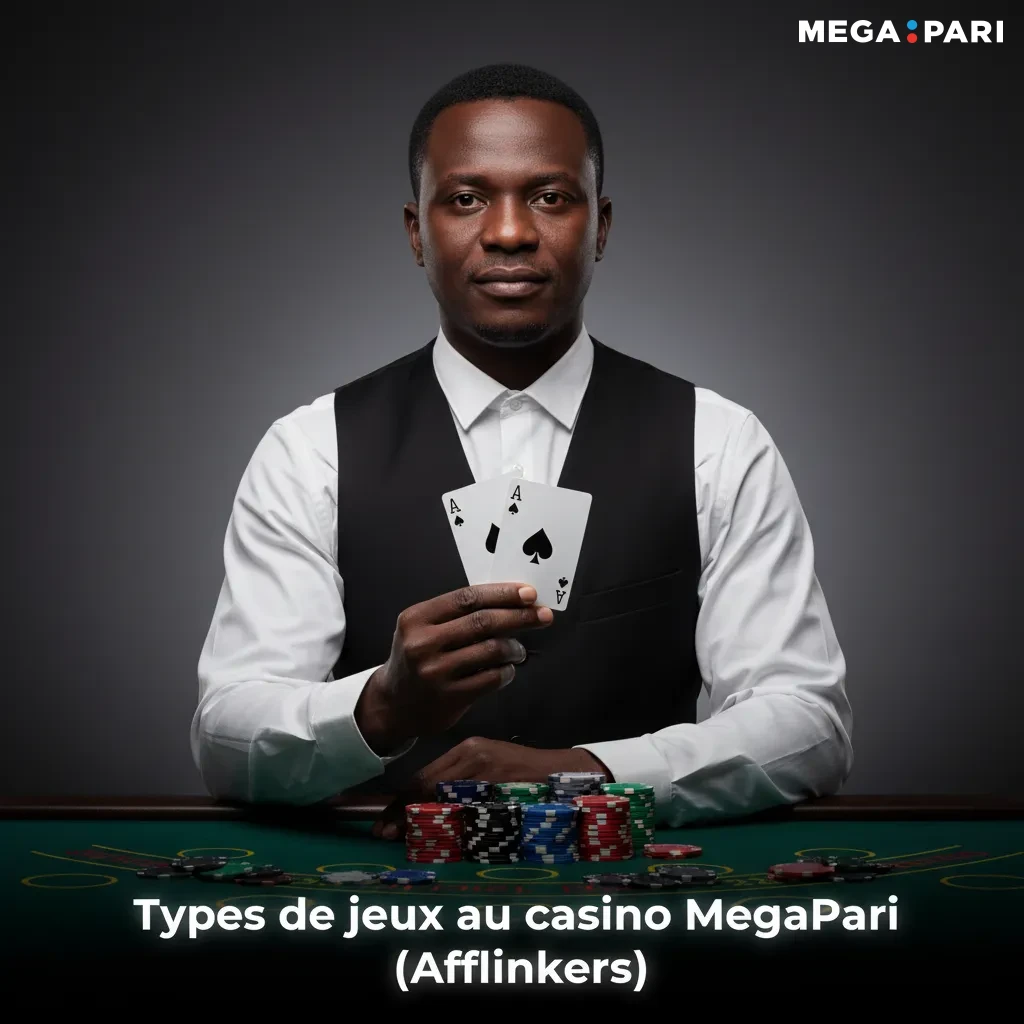 Jeux MegaPari pour la Côte d’Ivoire: machines à sous, crash, jeux de table, roulette, blackjack, vidéo poker; mobile fluide.
