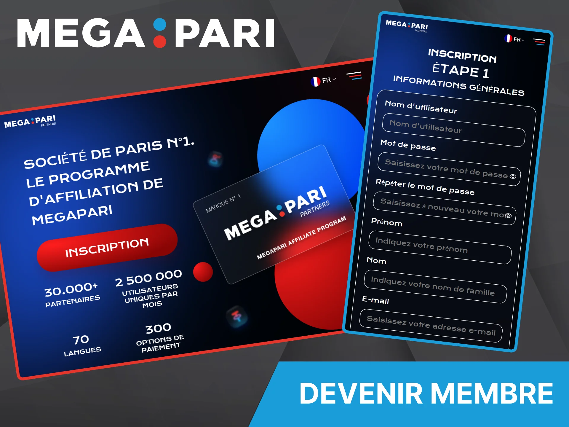 Pour devenir partenaire du bookmaker Megapari, il vous suffit de suivre quelques étapes simples.