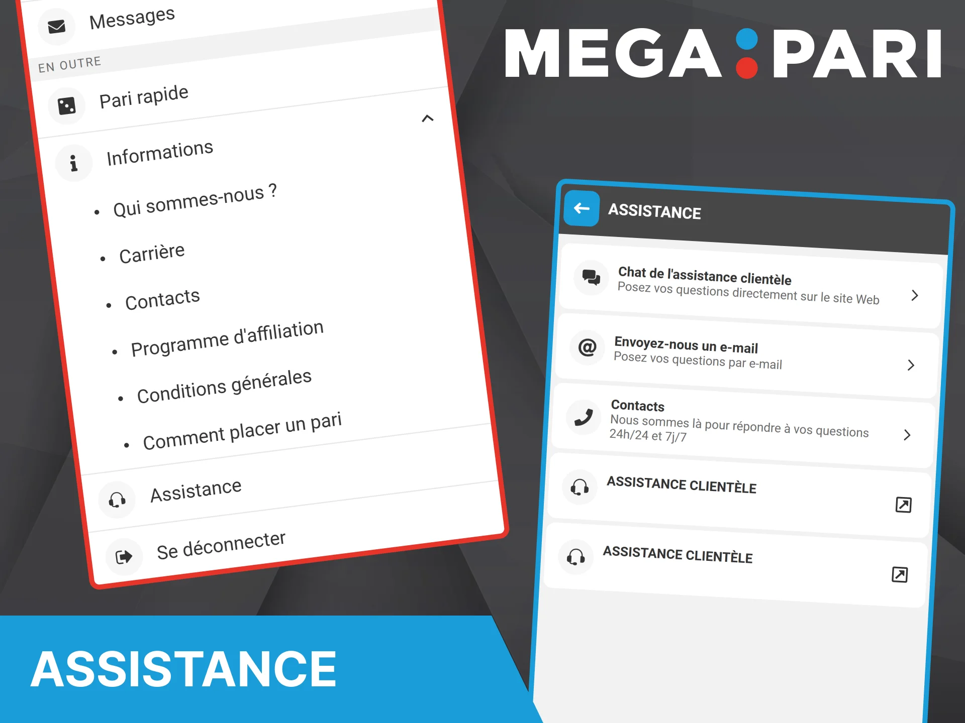 Vous serez surpris par la rapidité de l'assistance dans l'application Megapari.