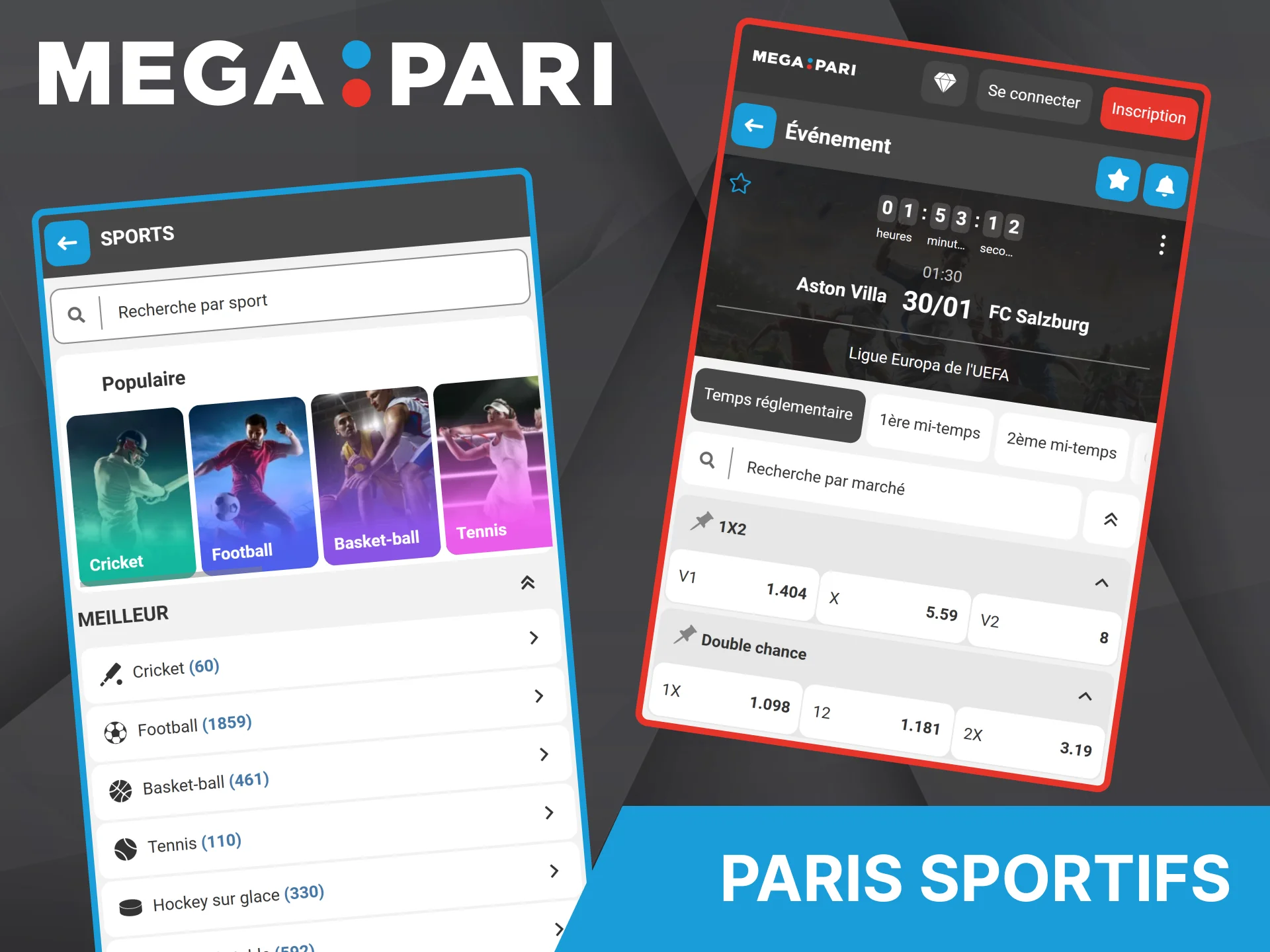 Pariez sur le sport où que vous soyez avec l'application Megapari.