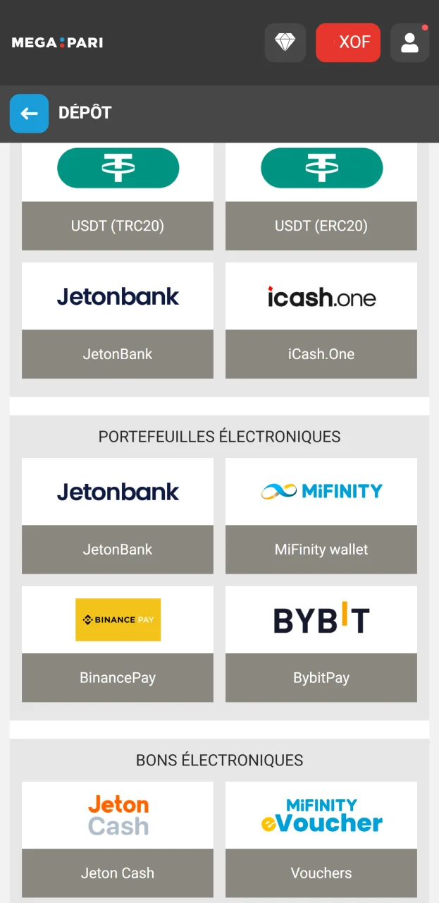 Effectuez un dépôt sur Megapari pour profiter de nos bonus gratuits.