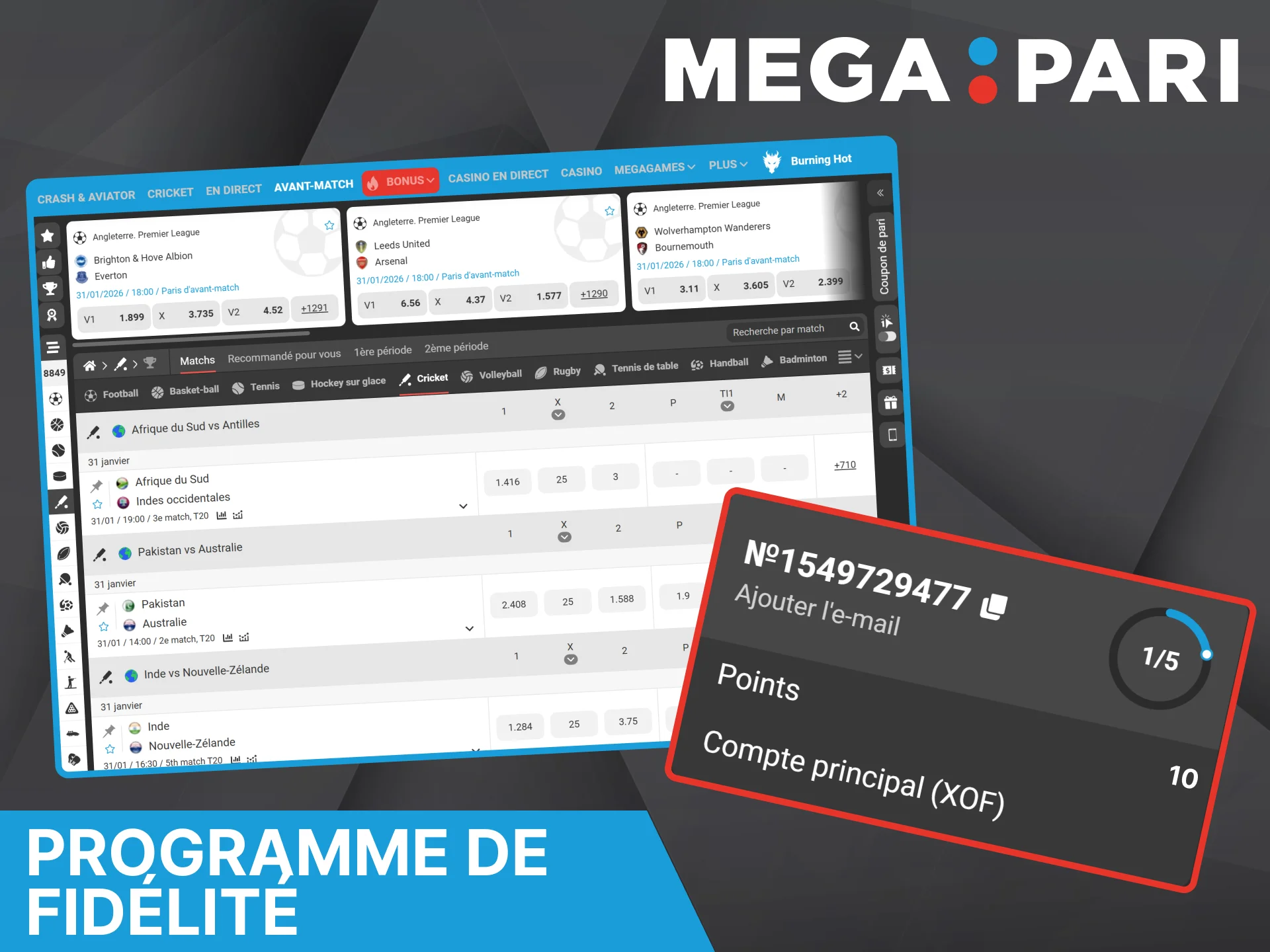 Découvrez le système de récompenses qui prend en compte l'activité des utilisateurs sur la plateforme Megapari.