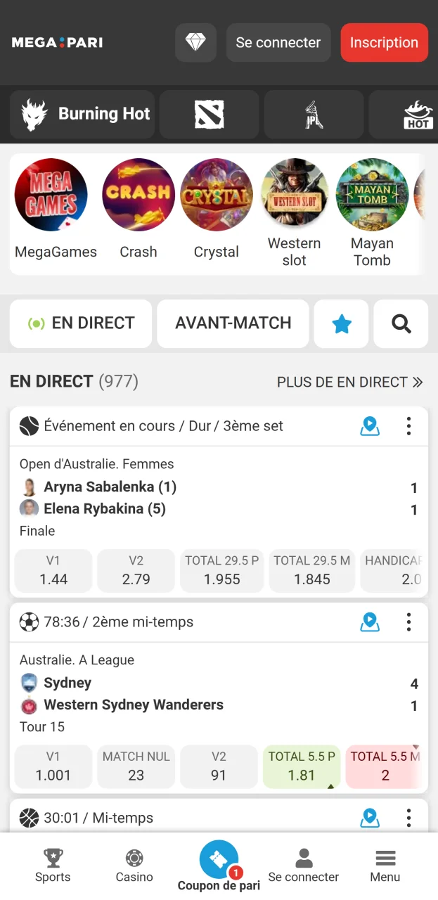 Visitez le site web du casino Megapari et inscrivez-vous pour commencer à jouer.