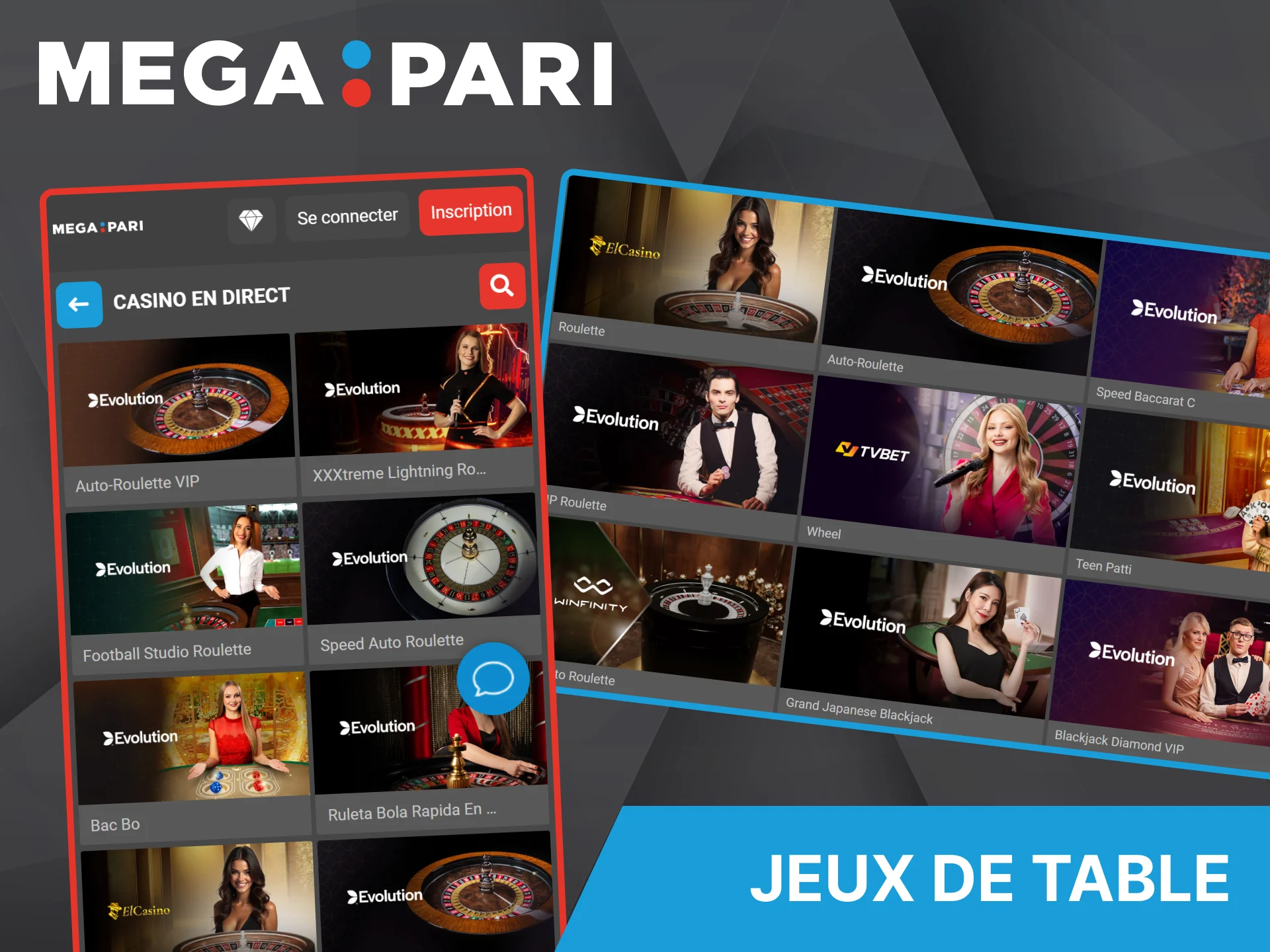 Megapari Casino propose une gamme complète de jeux de table, dont le baccarat et d'autres classiques.
