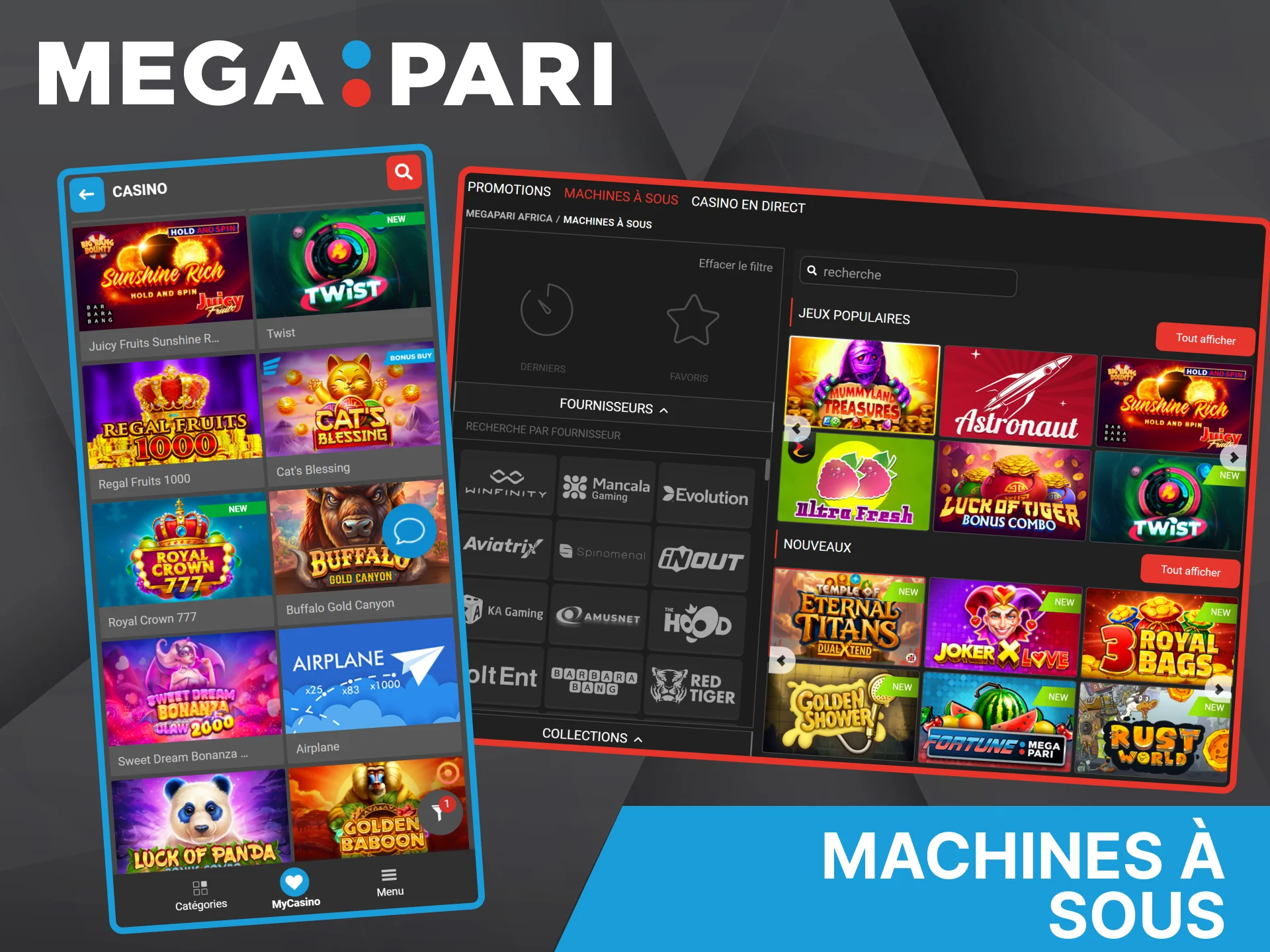 Le casino Megapari propose une large gamme de machines à sous afin que chaque joueur puisse trouver un jeu adapté à ses besoins.