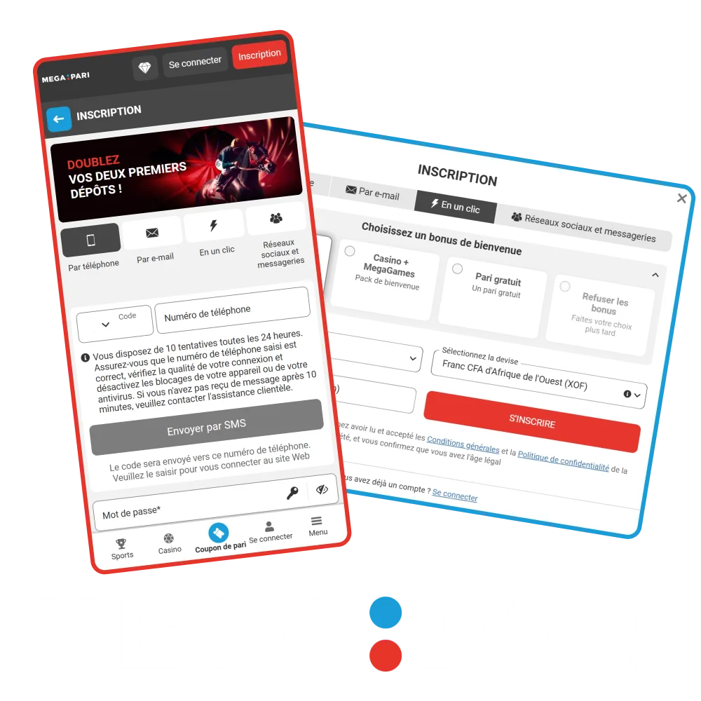 Découvrez toutes les méthodes d'inscription possibles et les bonus de bienvenue sur la plateforme Megapari.