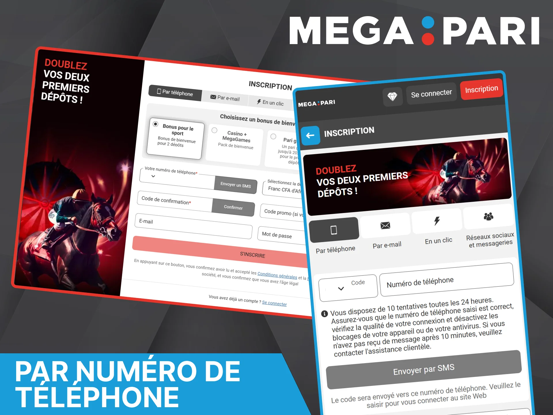 Vous pouvez créer rapidement un compte sur la plateforme Megapari en utilisant votre numéro de téléphone portable.